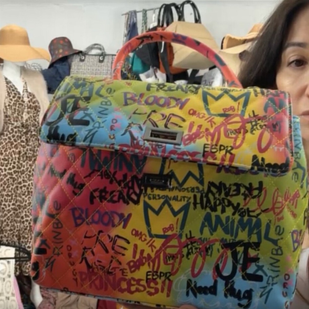ShopEvelynne Multicolor Graffiti Shoulder Bag